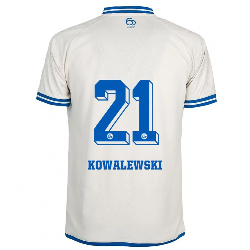 Danxen Herren Oskar Kowalewski #21 Weiß Blau Auswärtstrikot Trikot 2025/26 T-Shirt