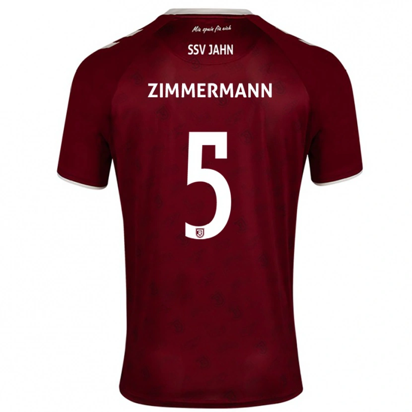 Danxen Herren Vitus Zimmermann #5 Burgunder Weiß Auswärtstrikot Trikot 2025/26 T-Shirt