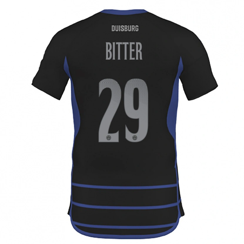 Danxen Herren Joshua Bitter #29 Schwarz Blau Auswärtstrikot Trikot 2025/26 T-Shirt