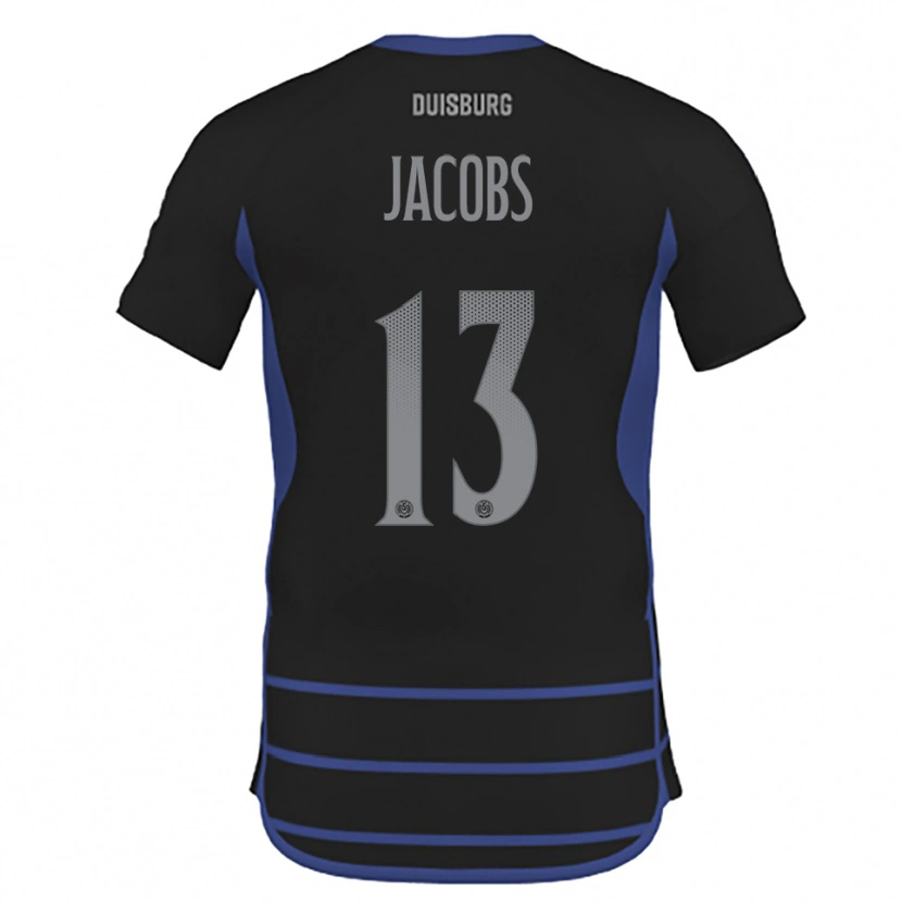 Danxen Herren Jol Jacobs #13 Schwarz Blau Auswärtstrikot Trikot 2025/26 T-Shirt