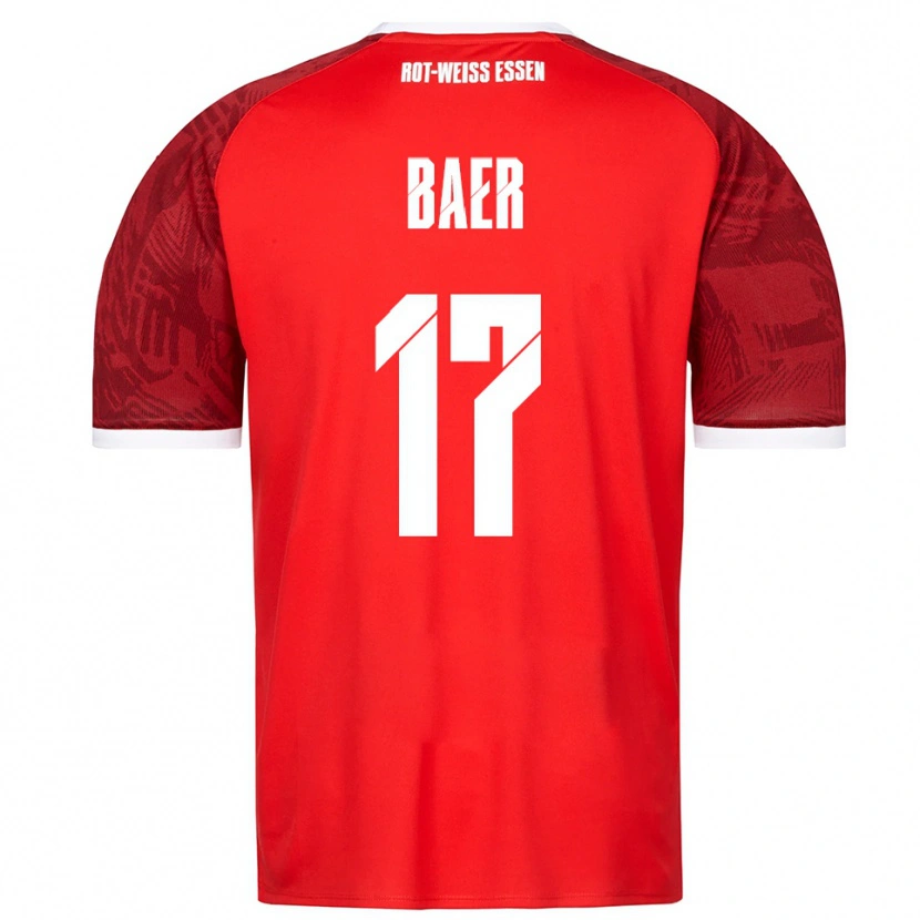 Danxen Herren Luca Baer #17 Rot Burgunder Weiß Auswärtstrikot Trikot 2025/26 T-Shirt