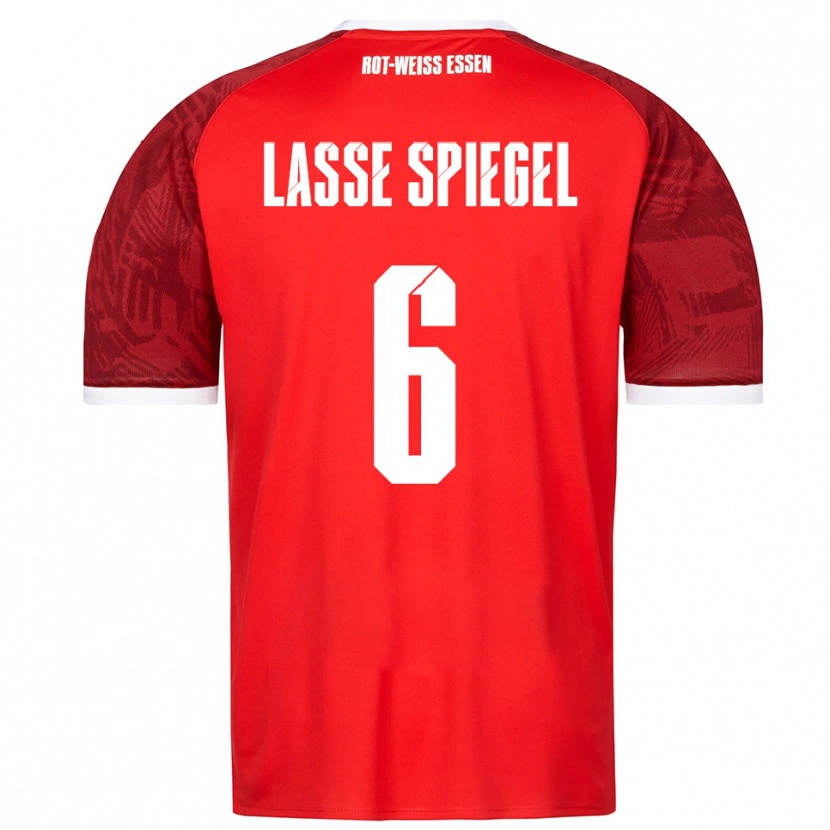 Danxen Herren Jakob Lasse Spiegel #6 Rot Burgunder Weiß Auswärtstrikot Trikot 2025/26 T-Shirt