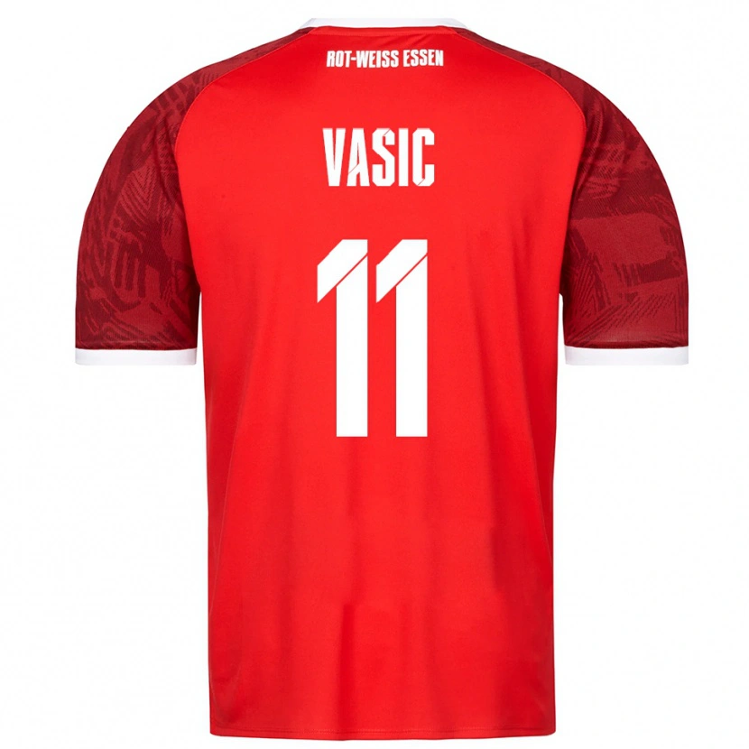 Danxen Herren Fadih Vasic #11 Rot Burgunder Weiß Auswärtstrikot Trikot 2025/26 T-Shirt
