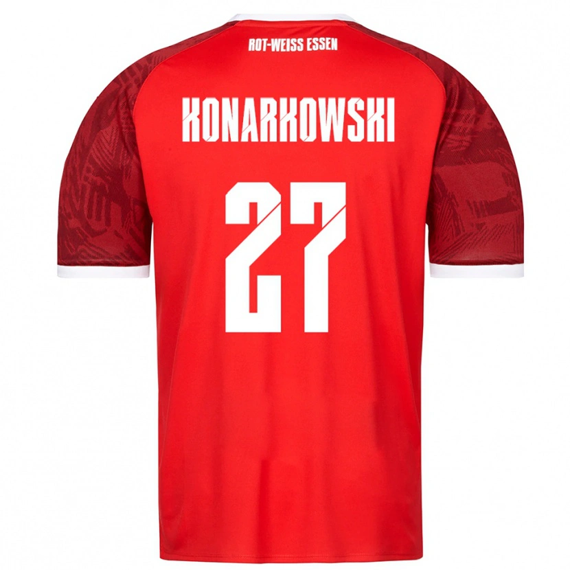 Danxen Herren Mirco Konarkowski #27 Rot Burgunder Weiß Auswärtstrikot Trikot 2025/26 T-Shirt