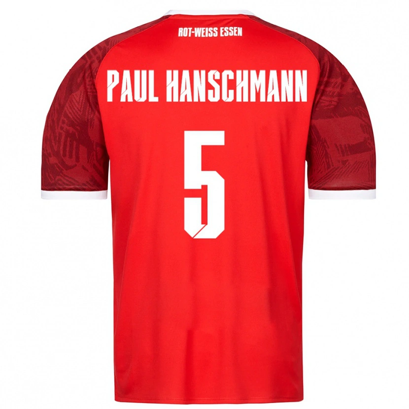 Danxen Herren Theodor Paul Hanschmann #5 Rot Burgunder Weiß Auswärtstrikot Trikot 2025/26 T-Shirt