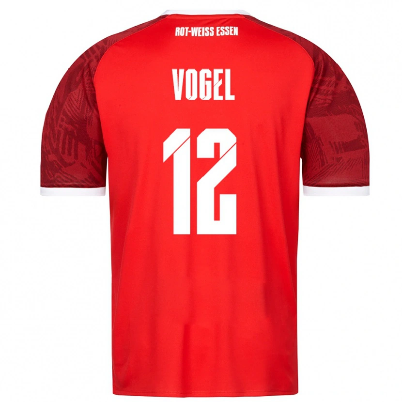 Danxen Herren Colin Vogel #12 Rot Burgunder Weiß Auswärtstrikot Trikot 2025/26 T-Shirt