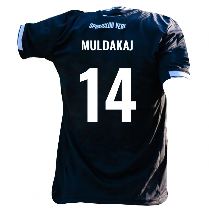 Danxen Herren Ardit Muldakaj #14 Schwarz Weiß Auswärtstrikot Trikot 2025/26 T-Shirt