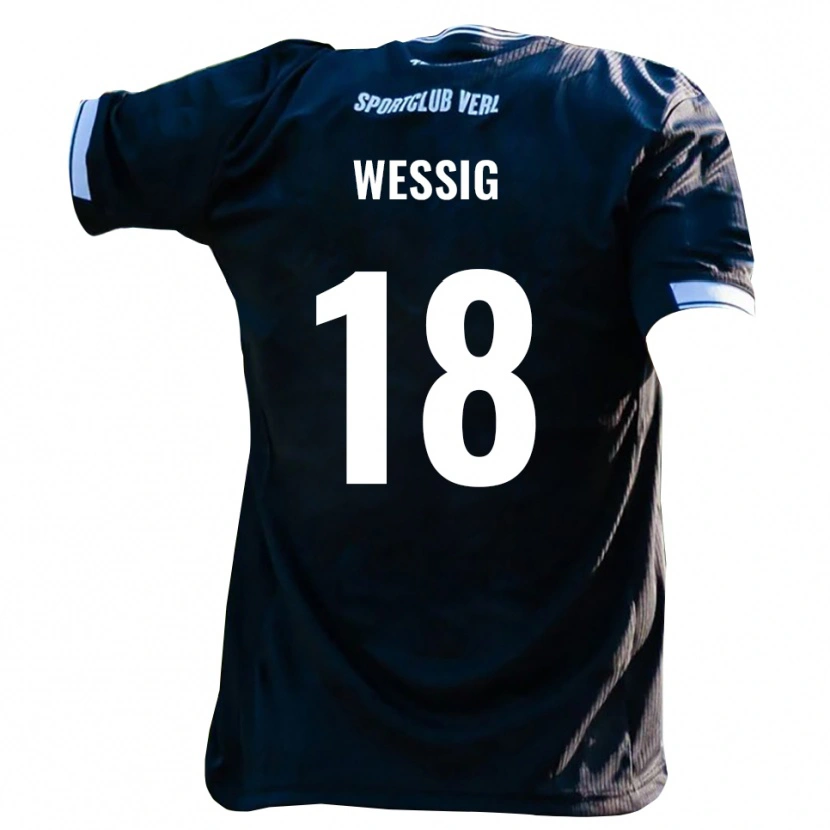 Danxen Herren Fabian Wessig #18 Schwarz Weiß Auswärtstrikot Trikot 2025/26 T-Shirt