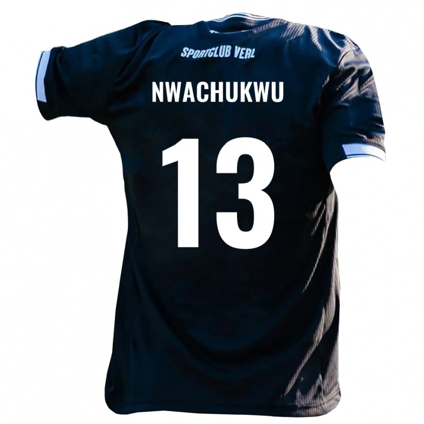 Danxen Herren Isaak Nwachukwu #13 Schwarz Weiß Auswärtstrikot Trikot 2025/26 T-Shirt