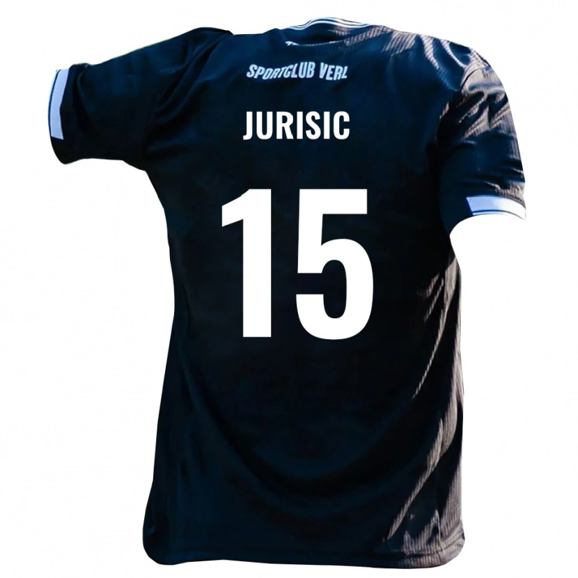 Danxen Herren Fabian Jurisic #15 Schwarz Weiß Auswärtstrikot Trikot 2025/26 T-Shirt