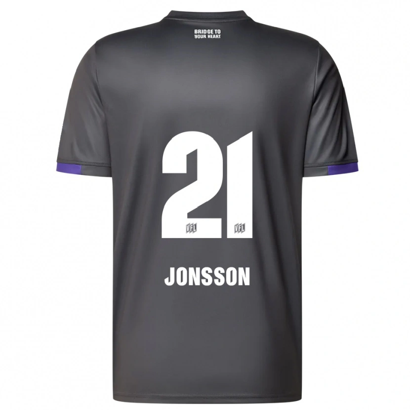 Danxen Herren Lukas Jonsson #21 Grau Lila Auswärtstrikot Trikot 2025/26 T-Shirt