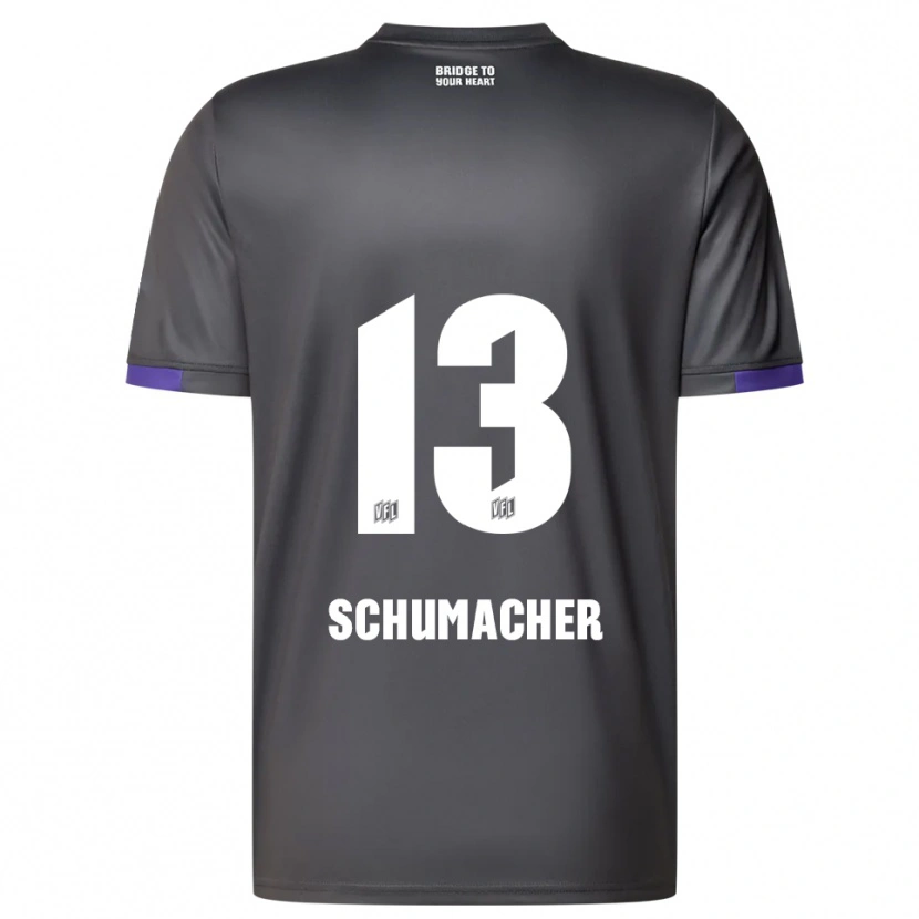 Danxen Herren Kevin Schumacher #13 Grau Lila Auswärtstrikot Trikot 2025/26 T-Shirt