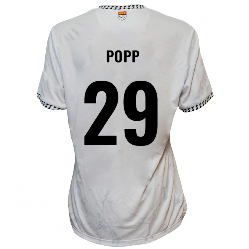 Danxen Herren Leander Popp #29 Weiß Schwarz Auswärtstrikot Trikot 2025/26 T-Shirt