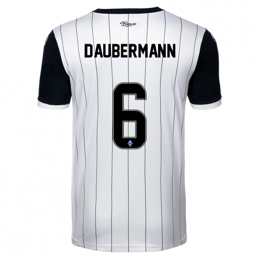 Danxen Herren Jonas Daubermann #6 Weiß Schwarz Auswärtstrikot Trikot 2025/26 T-Shirt