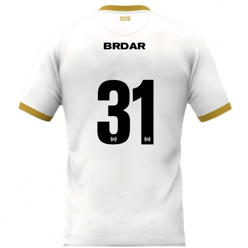 Danxen Herren Noah Brdar #31 Weiß Gold Auswärtstrikot Trikot 2025/26 T-Shirt