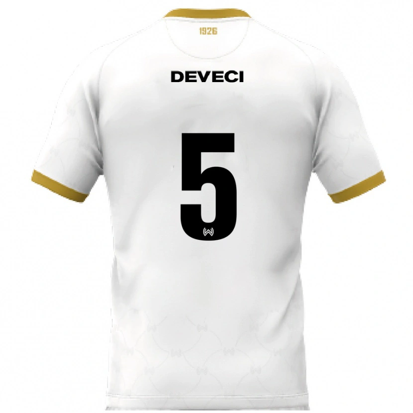 Danxen Herren Hüseyin Deveci #5 Weiß Gold Auswärtstrikot Trikot 2025/26 T-Shirt