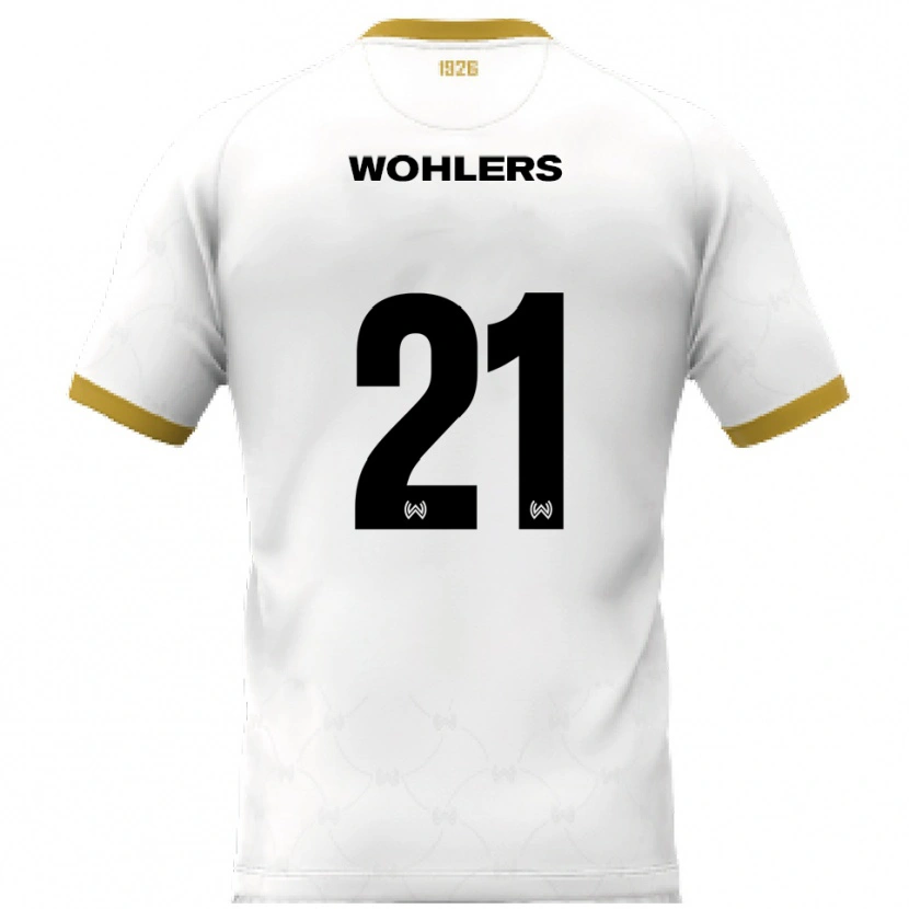 Danxen Herren Ole Wohlers #21 Weiß Gold Auswärtstrikot Trikot 2025/26 T-Shirt