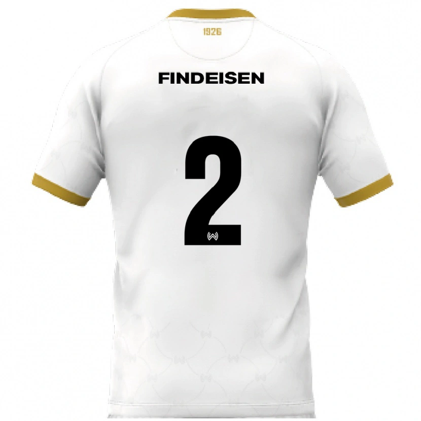 Danxen Herren Edwin Findeisen #2 Weiß Gold Auswärtstrikot Trikot 2025/26 T-Shirt