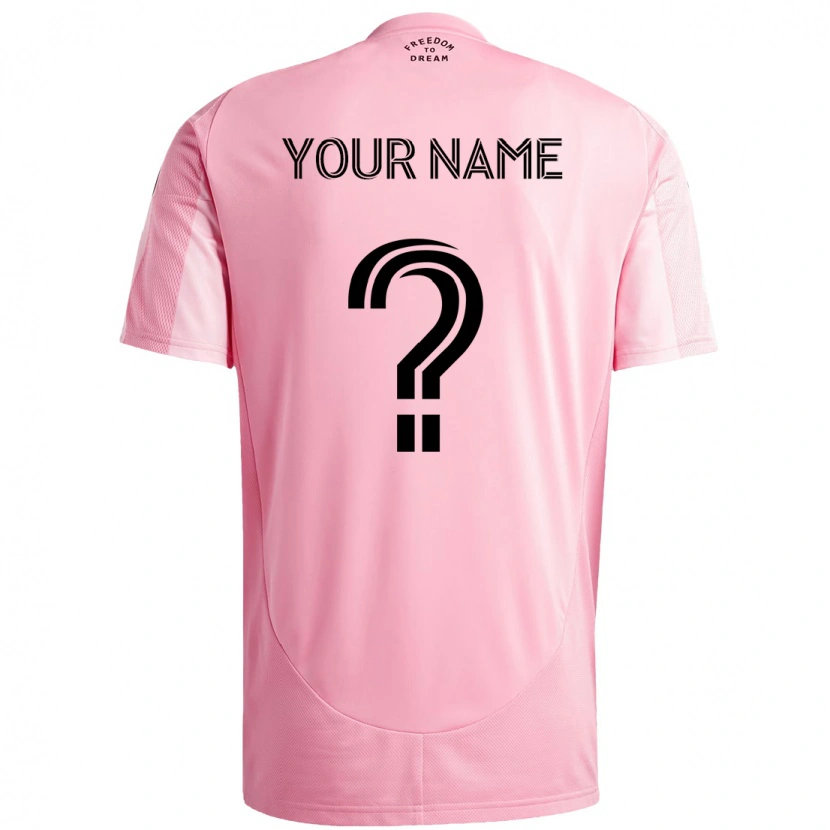 Danxen Kinder Ihren Namen #0 Rosa Schwarz Heimtrikot Trikot 2025/26 T-Shirt