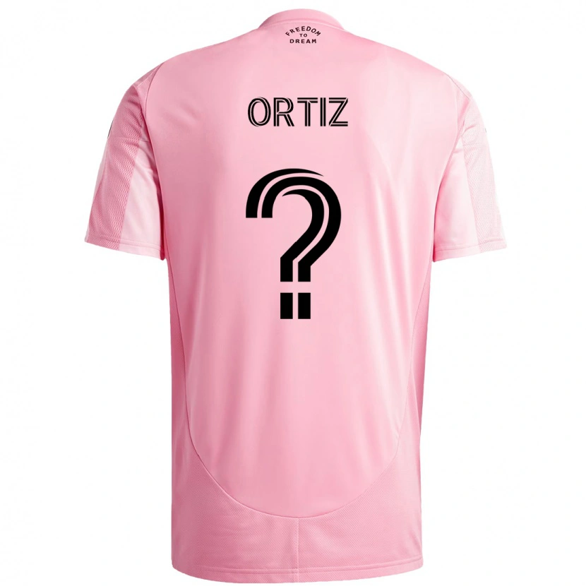 Danxen Kinder Cristian Ortiz #0 Rosa Schwarz Heimtrikot Trikot 2025/26 T-Shirt