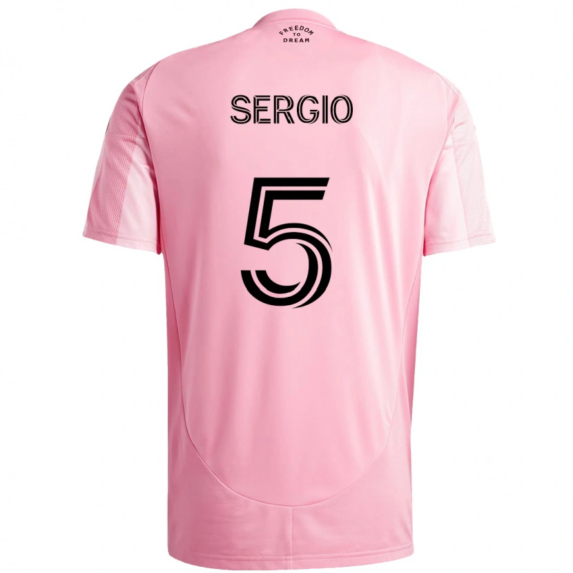 Danxen Kinder Sergio Busquets #5 Rosa Schwarz Heimtrikot Trikot 2025/26 T-Shirt