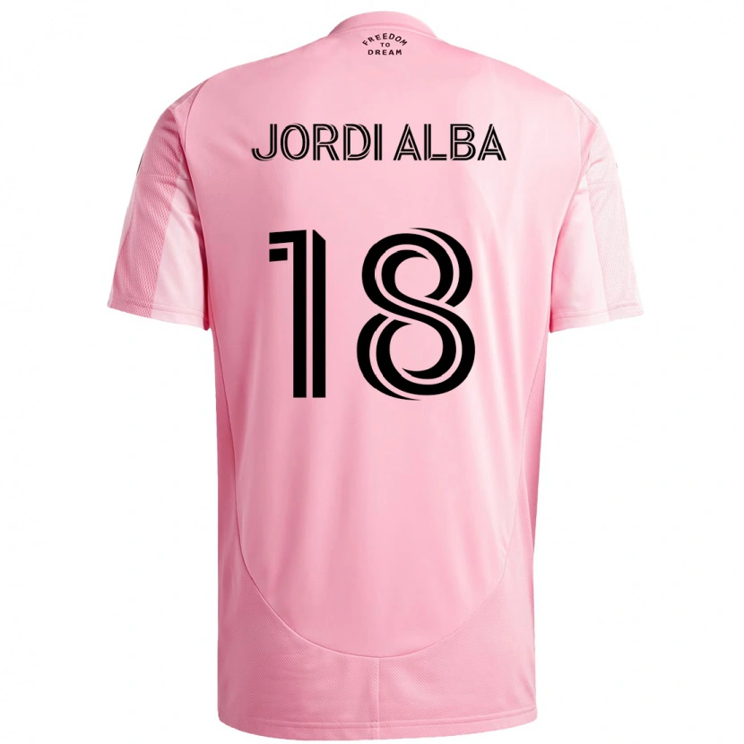 Danxen Kinder Jordi Alba #18 Rosa Schwarz Heimtrikot Trikot 2025/26 T-Shirt