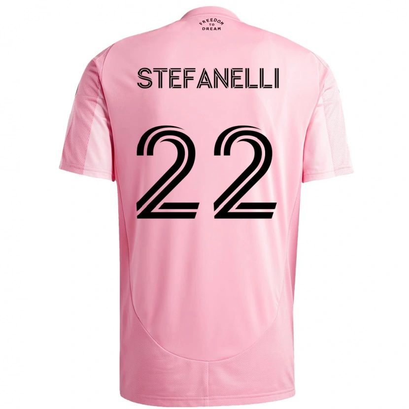 Danxen Kinder Nicolás Stefanelli #22 Rosa Schwarz Heimtrikot Trikot 2025/26 T-Shirt