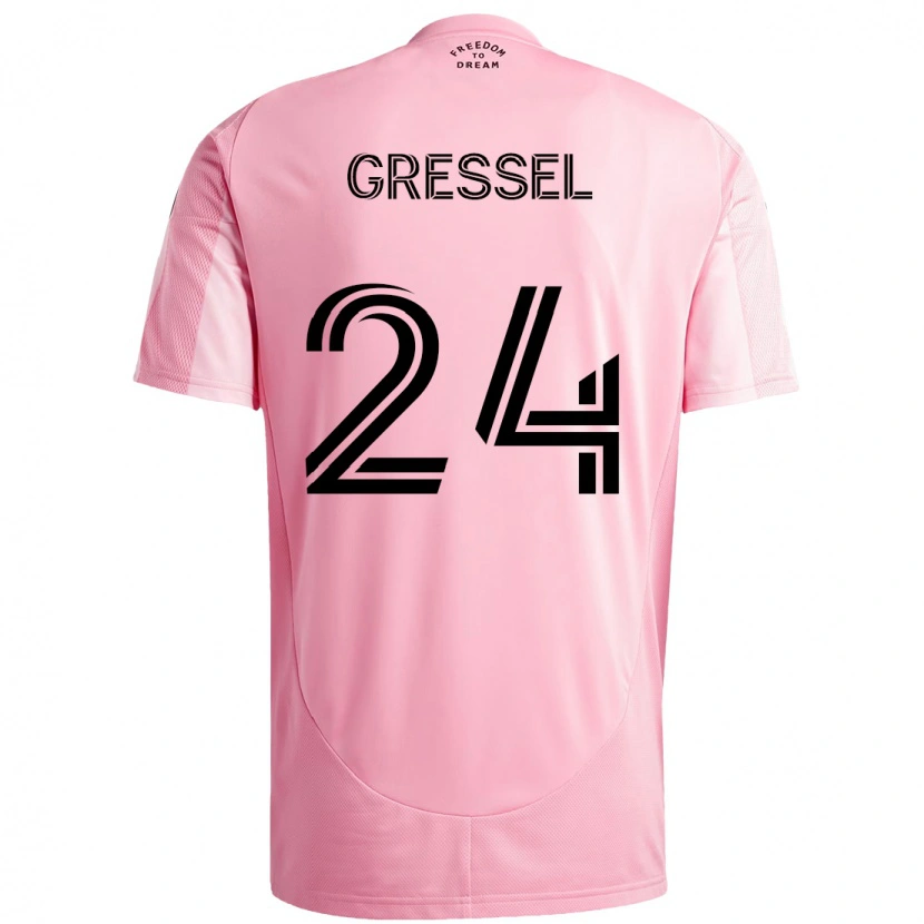 Danxen Kinder Julian Gressel #24 Rosa Schwarz Heimtrikot Trikot 2025/26 T-Shirt