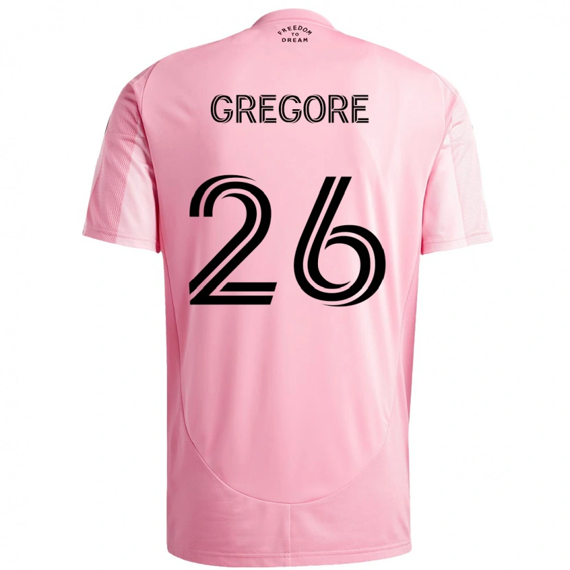 Danxen Kinder Gregore #26 Rosa Schwarz Heimtrikot Trikot 2025/26 T-Shirt