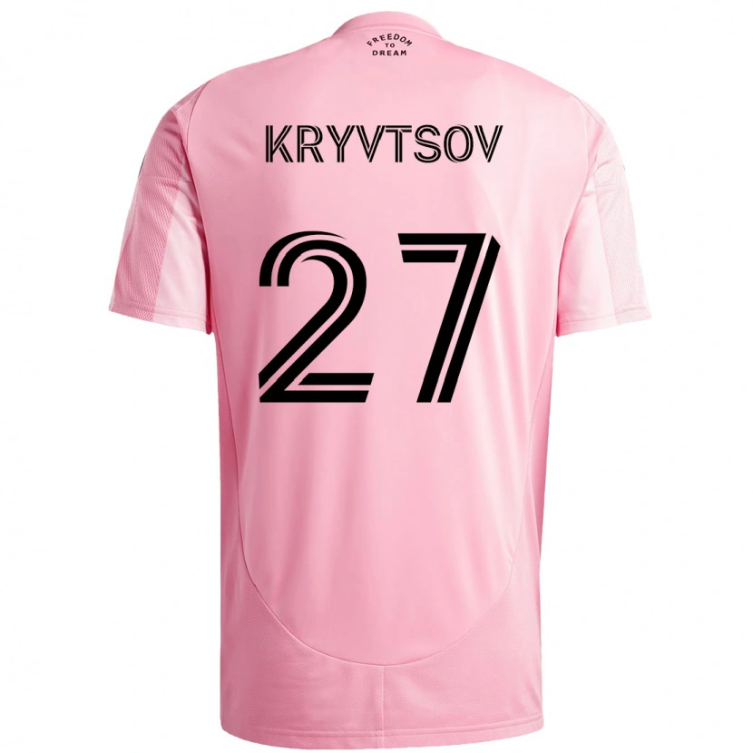 Danxen Kinder Sergiy Kryvtsov #27 Rosa Schwarz Heimtrikot Trikot 2025/26 T-Shirt