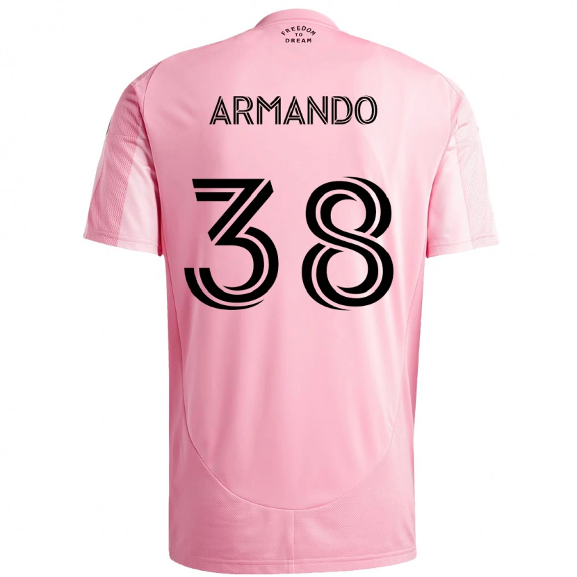 Danxen Kinder Máximo Armando #38 Rosa Schwarz Heimtrikot Trikot 2025/26 T-Shirt