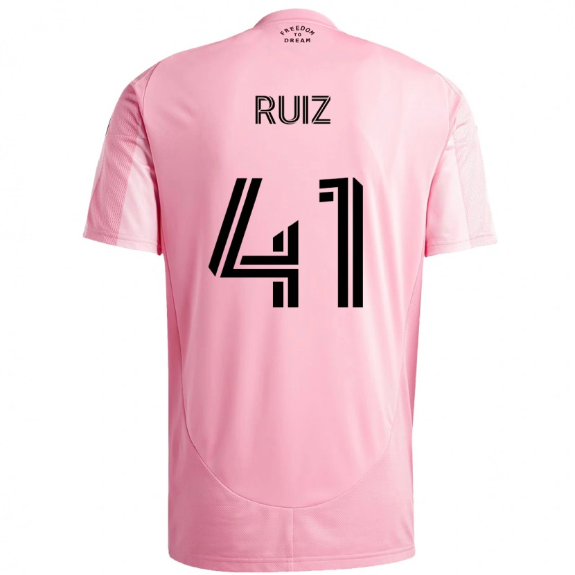 Danxen Kinder David Ruíz #41 Rosa Schwarz Heimtrikot Trikot 2025/26 T-Shirt