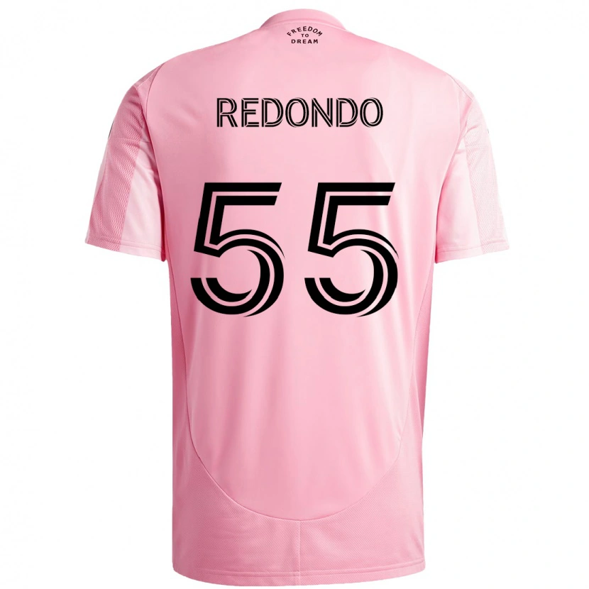 Danxen Kinder Federico Redondo #55 Rosa Schwarz Heimtrikot Trikot 2025/26 T-Shirt