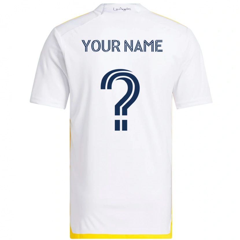 Danxen Kinder Ihren Namen #0 Weiß Gelb Heimtrikot Trikot 2025/26 T-Shirt