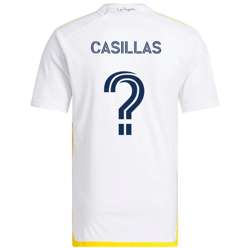 Danxen Kinder Victor Casillas #0 Weiß Gelb Heimtrikot Trikot 2025/26 T-Shirt