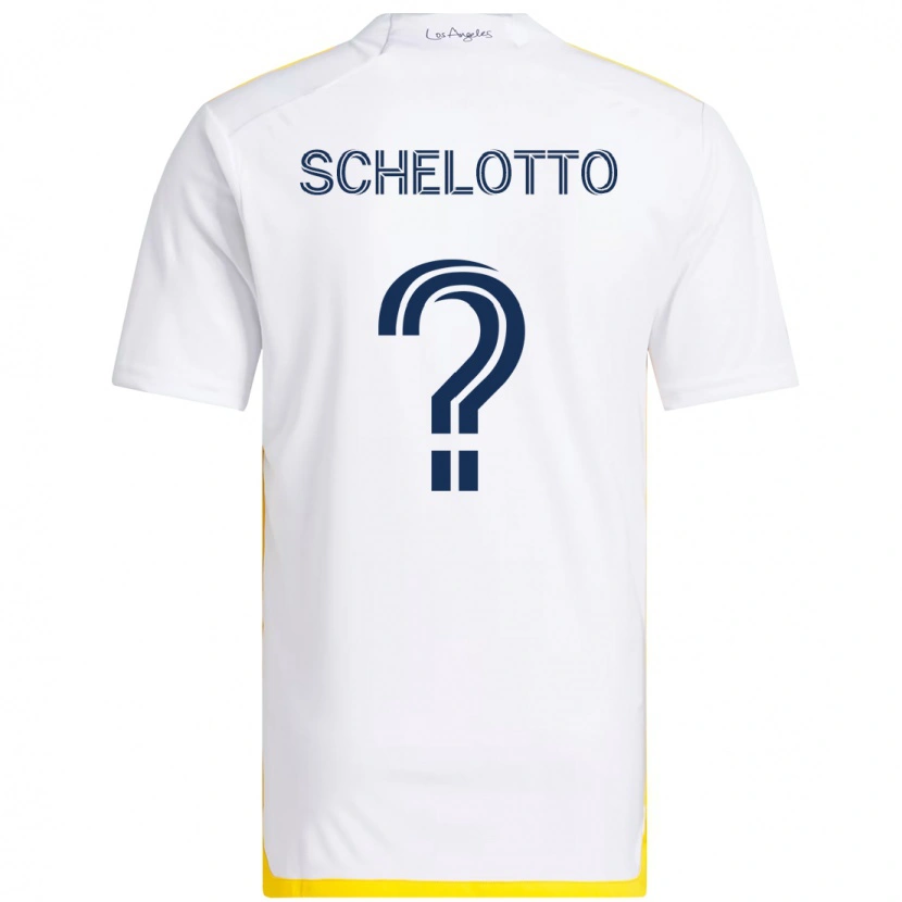 Danxen Kinder Nicolas Barros Schelotto #0 Weiß Gelb Heimtrikot Trikot 2025/26 T-Shirt
