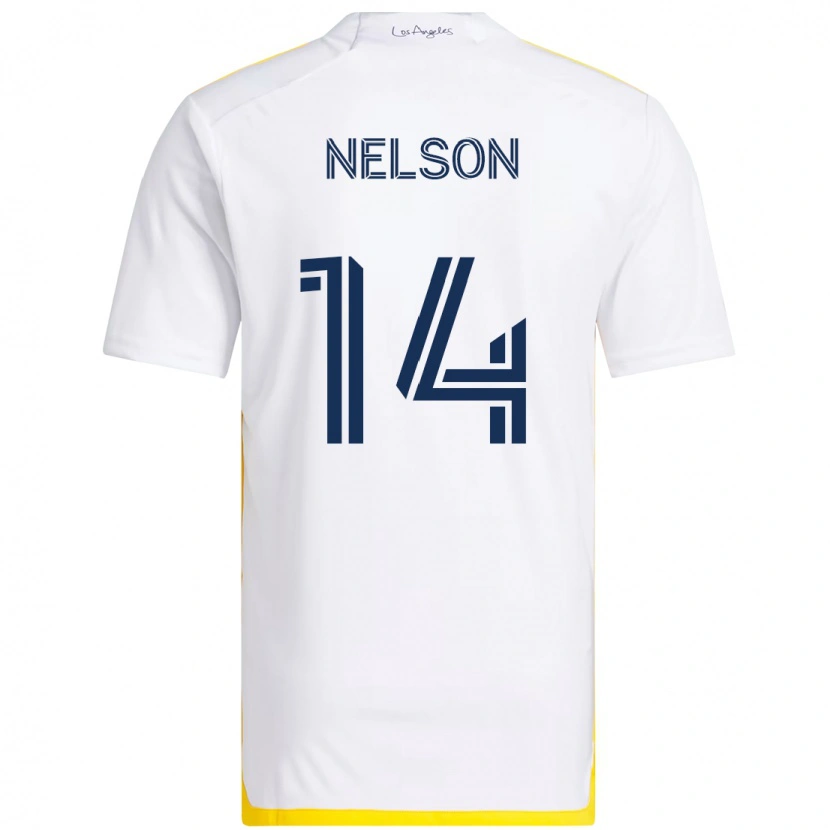 Danxen Kinder John Nelson #14 Weiß Gelb Heimtrikot Trikot 2025/26 T-Shirt