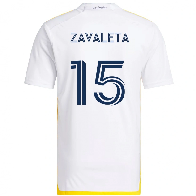 Danxen Kinder Eriq Zavaleta #15 Weiß Gelb Heimtrikot Trikot 2025/26 T-Shirt