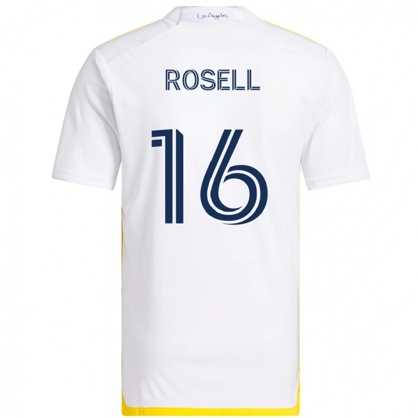 Danxen Kinder Uri Rosell #16 Weiß Gelb Heimtrikot Trikot 2025/26 T-Shirt