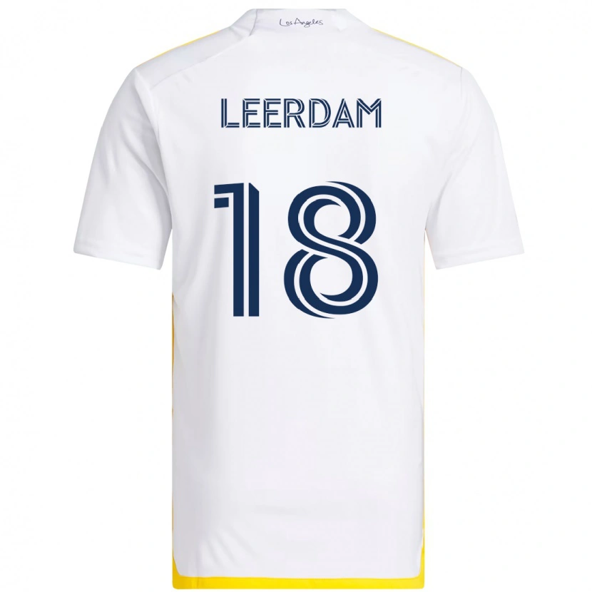 Danxen Kinder Kelvin Leerdam #18 Weiß Gelb Heimtrikot Trikot 2025/26 T-Shirt