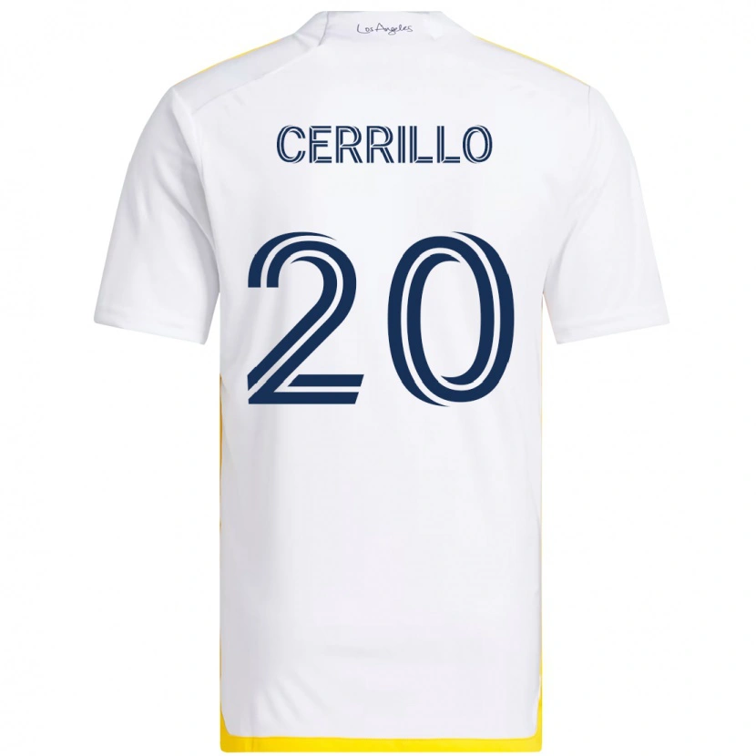 Danxen Kinder Edwin Cerrillo #20 Weiß Gelb Heimtrikot Trikot 2025/26 T-Shirt