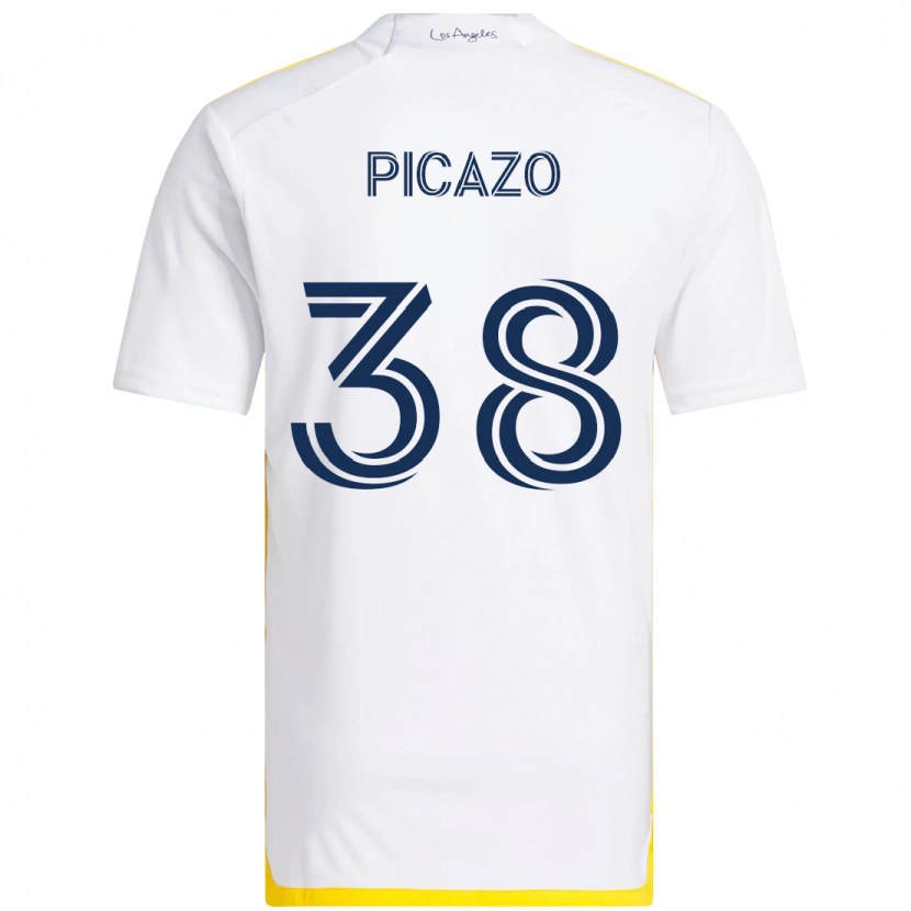 Danxen Kinder Axel Picazo #38 Weiß Gelb Heimtrikot Trikot 2025/26 T-Shirt
