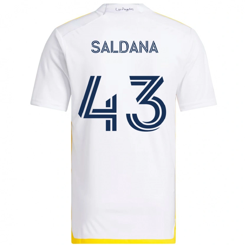 Danxen Kinder Adam Saldaña #43 Weiß Gelb Heimtrikot Trikot 2025/26 T-Shirt