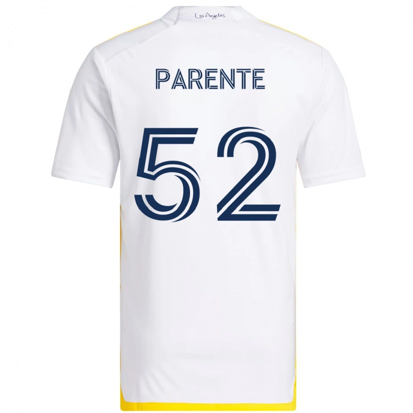 Danxen Kinder Isaiah Parente #52 Weiß Gelb Heimtrikot Trikot 2025/26 T-Shirt
