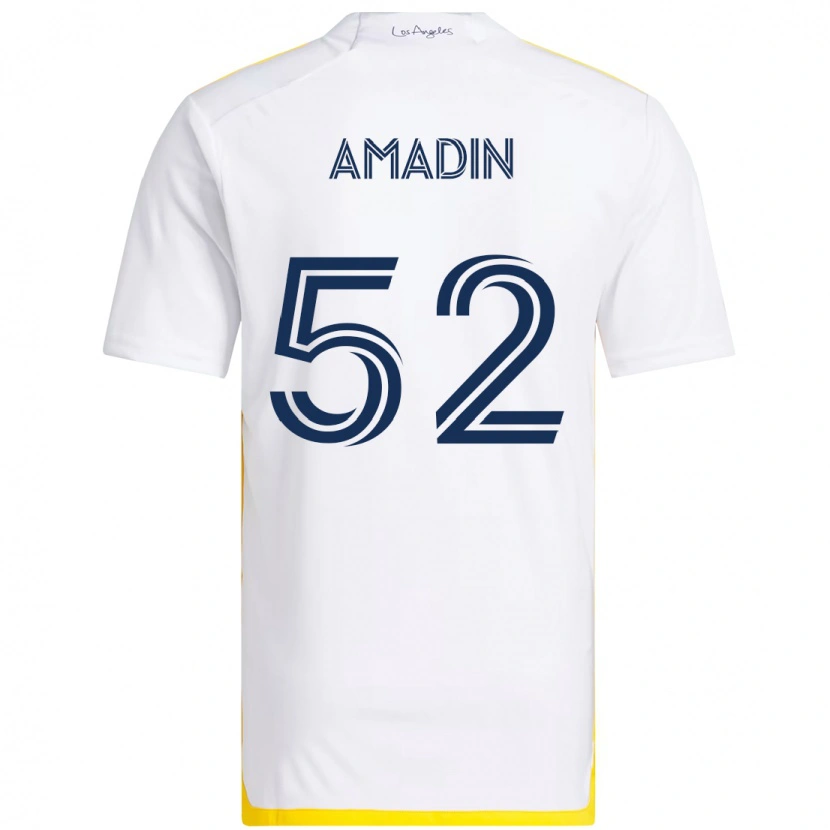Danxen Kinder Elijah Amadin #52 Weiß Gelb Heimtrikot Trikot 2025/26 T-Shirt