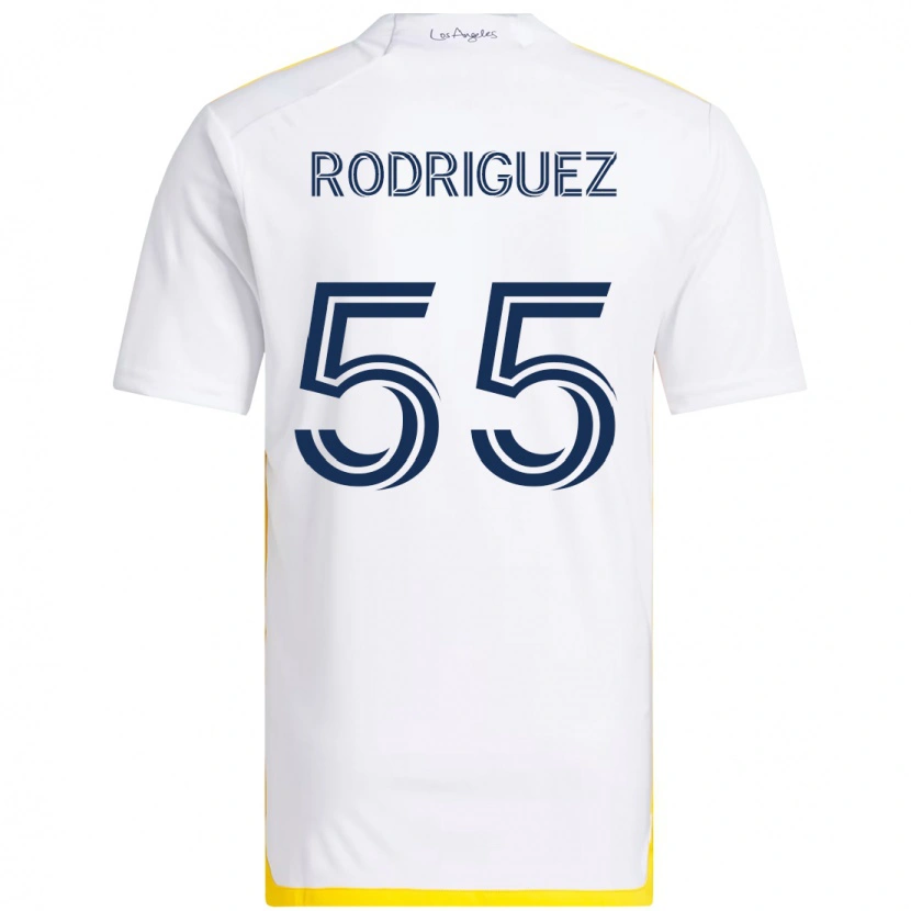 Danxen Kinder Diego Rodriguez #55 Weiß Gelb Heimtrikot Trikot 2025/26 T-Shirt