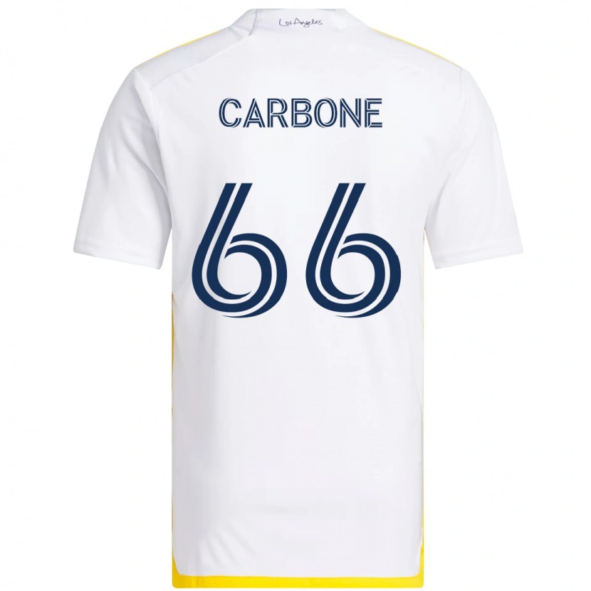 Danxen Kinder Matteo Carbone #66 Weiß Gelb Heimtrikot Trikot 2025/26 T-Shirt