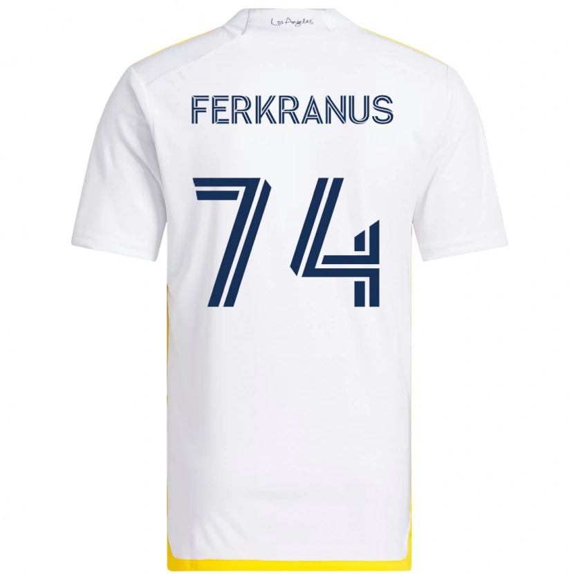 Danxen Kinder Marcus Ferkranus #74 Weiß Gelb Heimtrikot Trikot 2025/26 T-Shirt