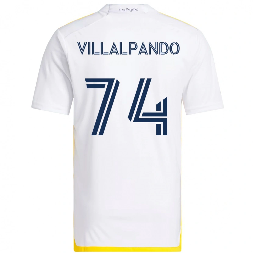 Danxen Kinder Sergio Villalpando #74 Weiß Gelb Heimtrikot Trikot 2025/26 T-Shirt