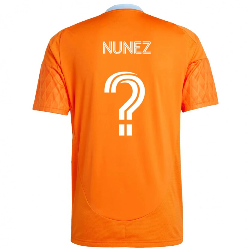 Danxen Kinder José Núñez #0 Orange Weiß Heimtrikot Trikot 2025/26 T-Shirt